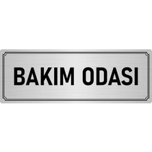 Özarslan Dizayn Metal Yönlendirme Levhası, Departman Kapı İsimliği Bakım Odası 10X20 cm Gümüş Renk