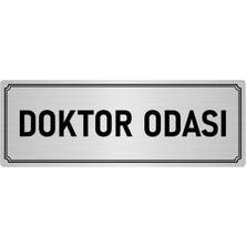 Özarslan Dizayn Metal Yönlendirme Levhası, Departman Kapı İsimliği Doktor Odası 10X20 cm Gümüş Renk