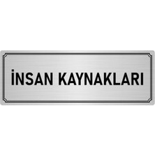 Özarslan Dizayn Metal Yönlendirme Levhası, Departman Kapı İsimliği Insan Kaynakları 10X20 cm Gümüş Renk
