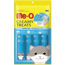 Me-O Creamy Treats Tavuklu ve Ciğerli Ek Besin ve Kedi Ödülü 4X15GR