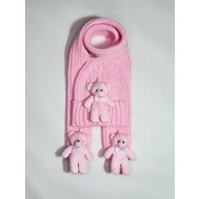 Meriç Bebe Ultra Esnek Örgülü Ayıcıklı Atkı & Bere 2'li Takım