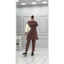 Camelya Fashion Kahverengi Tunik Takım