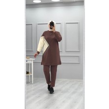 Camelya Fashion Kahverengi Tunik Takım