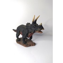 HD Marketim Triceratops Dinazor Hayvan Biblo Heykel Ev Ofis Dekorasyon 3D Görünümlü