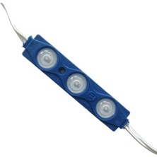 Baskı Madeni 3'lü Mercekli  LED Modül Mavi (10'lu)