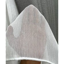 Evdepo Home Taç Sık Çizgili 1/3 Sık Pile Tül Perde Tek Kanat - Ekru 100 x 240 cm