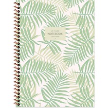Keskin Color 16.5X22.5 Düz Defter La Plume Leaves - Yeşil