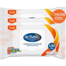 Activex Antibakteriyel Islak Mendil Aktif 3X100 Yaprak