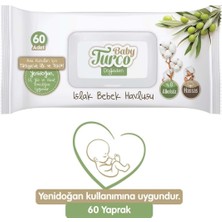 Baby Turco Islak Havlu Mendil Yenidoğan 60 Yaprak Doğadan 12 'li Set (4pk*3) 720 Yaprak Pls Kapaklı