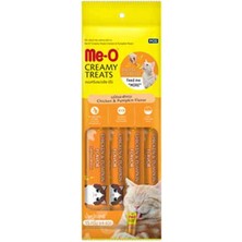 Me-O Creamy Treats Tavuk Etli ve Kabaklı Ek Besin ve Kedi Ödülü 4X15GR