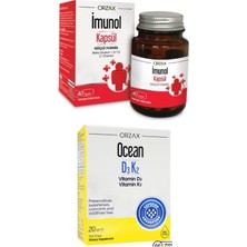 Orzax Imunol Imunol 40 Kapsül Ve Ocean Vitamin D3k2 Damla 20ml