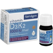Sorvagen Vitamin D3k2 Damla 20 Ml (1000 Iu)