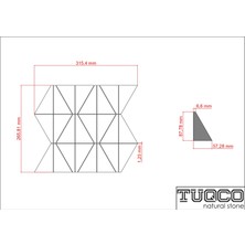 Tuqco Doğaltaş Pyramid Myra Fırçalı Traverten Mozaik