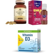 Solgar Vitamin D3 1000 Iu 100 Kapsül Venatura Voonka Kids Vitamin D3 400 Iu 20 ml D Vitamin Set 3 L