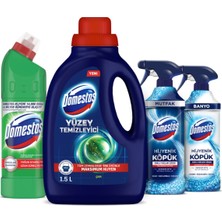 Domestos Yüzey Temizleyici ÇAM1500 ml+DAĞ Esintisi Çamaşır SUYU750 ml+HIJYENIK Köpük BANYO/MUFTAK450M