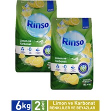 Rinso 'limon ve Karbonat Renkliler ve Beyazlar Için Toz Çamaşır Deterjanı 6 kg x 2 Adet