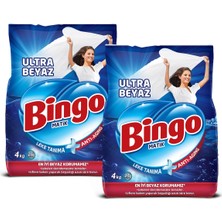 Bingo Matik Toz Çamaşır Deterjanı 4 kg Ultra Beyaz 2'li