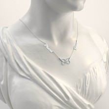 İndigo Takı Isimli Sonsuzluk Melek Kanadı Gümüş Kolye