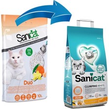 Sanicat Duo Vanilya ve Mandalin Kokulu Doğal Kedi Kumu 2X10LT