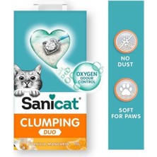 Sanicat Duo Vanilya ve Mandalin Kokulu Doğal Kedi Kumu 2X10LT