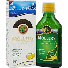 Möller's Toptan Türkiye  Omega 3 Balık Yağı Şurubu Limon Aromalı 250 Ml