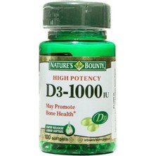 Solgar Vitamin D3 1000 Iu 100 Kapsül + Nature's Bounty Vitamin D3 1000 Iu 100 Softjel