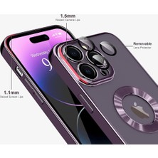 MTK Moveteck Apple Iphone 11 Pro Max Kılıf Kamera Lens Korumalı Logo Gösteren Halkalı Arkası Şeffaf Parlak Kenarlı