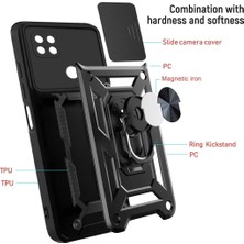 MTK Moveteck Xiaomi Redmi Poco C40 Uyumlu Kılıf Kamera Korumalı Sürgülü Armor Military Tank Zırh Kapak