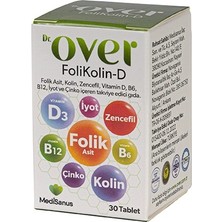 Over Dr. Over Folikolin-d Folik Asit, Kolin, Zencefil, Vitd, B6, B12, Iyot Ve Çinko Içeren Gıda Takviyesi