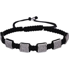 Kravatkolik Siyah İpli Makrome Erkek Bileklik BLK1584