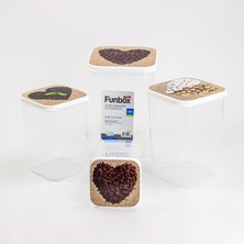 Hobby Life 4'lü Uzun Funbox Saklama Kabı (0,9+1,4+2,1+3,1 Lt) Kahve Desenli