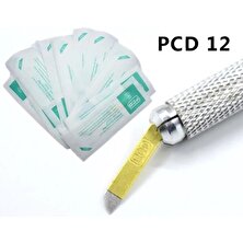 Pcd P.c.d 100 Adet 12 Pin Sarı (P.c.d.) Kalıcı Makyaj Dövme Microblading Iğnesi