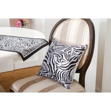 Finezza Zebra  Baskılı Kumaş Siyaha Beyaz Kırlent Kılıfı 45X45 cm   - 1442