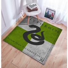 Nesa Decor Harry Potter Halı Slytherin Genç Odası Halısı Dijital Baskı Makinede Yıkanabilir Filim Odası Halısı