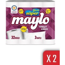 Maylo 3 Katlı Tuvalet Kağıdı 32'li 2'li Paket