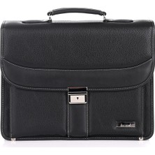 Deriend 15.6 Inç Laptop Bölmeli A4 ve Dosya Uyumlu Evrak Çantası Siyah