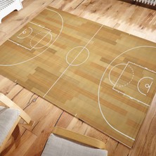 Basketbol Sahası Genç Odası Çocuk Odası Oyun Halısı Dijital Baskı Yumuşak Yüzey Basketbol Oyunu Halı