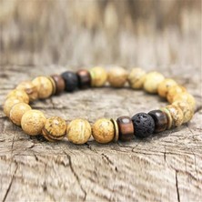 Padore Accessory Unisex Doğal Taş Padore Bileklik | Jasper + Lav ile Hazırlanmış | Meditasyon