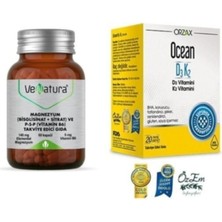 Venatura Magnezyum Bısglısınat+Sıtrat+P5p+B6 60 Kapsül Ve Ocean D3k2 Damla 20 Ml