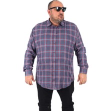 Moc Grande Mocgrande Büyük Beden Erkek Ekoseli Gömlek 23356 Indıgo