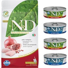 N&D  Tahılsız Kitten Yavru Tavuklu Narlı Kedi Maması 1,5 kg + Kitten Yavru Kedi Konservesi 4'lü