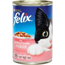 Felix Somon ve Alabalıklı 400 gr 12'li Paket Yetişkin Kedi Konservesi