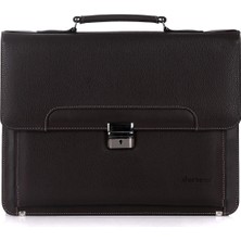 Deriend 2201 15.6 Inç Laptop Bölmeli Kahverengi Evrak Çantası A4 Uyumlu Ergonomik Tasarım