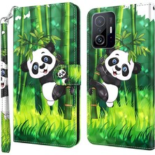 Lr Joyful Xiaomi 11T 5G / 11T Pro 5G Pu Deri Flip Case Zarif 3D Desen Baskı Manyetik Kapanma Stand Cüzdan Telefon Kapağı Kayışlı (Yurt Dışından)