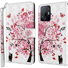 Lr Joyful Xiaomi 11T 5G / 11T Pro 5G Pu Deri Flip Case Zarif 3D Desen Baskı Manyetik Kapanma Stand Cüzdan Telefon Kapağı Kayışlı (Yurt Dışından)