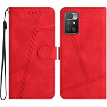 Lr Joyful Xiaomi Redmi İçin Note 11 4G (Mediatek) / 10 4G (2021) / 10 2022 4G / 10 Prime Lines Baskılı Koruyucu Kılıf Retro Skin Touch Pu Deri Telefon Stand Cüzdan Kapağı (Yurt Dışından)