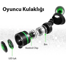 Coofbe LED Işıklı 3D Ense Tipi Bluetooth Oyuncu Kulaklığı Stereo 3D Ayarlanabilir Gaming Kulaklık