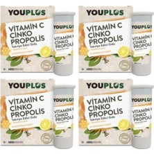 Youplus Vitamin C Çinko Propolis 20 Efervesan-4 Kutu