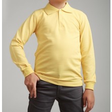 Unisex Çocuk Polo Yaka Uzun Kol Okul T-Shirt