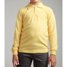 Unisex Çocuk Polo Yaka Uzun Kol Okul T-Shirt